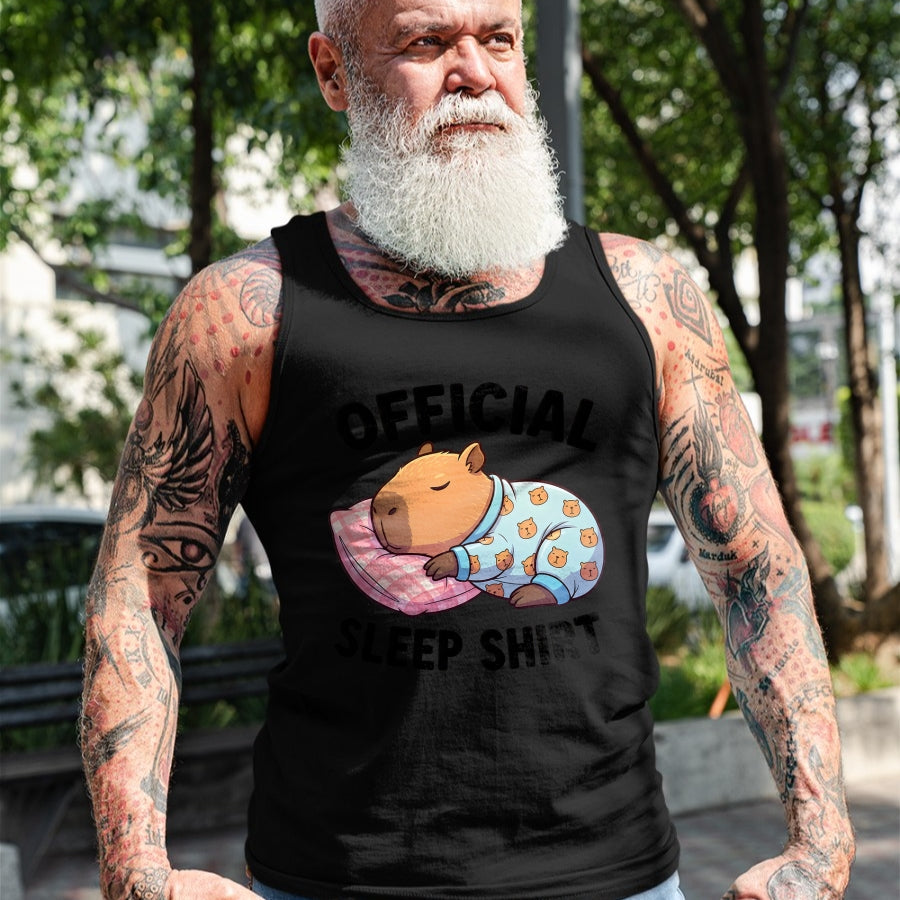 Cute Capybara Shirt, Funny Capybara Unisex T-Shirt/Hoodie/Sweatshirt HLT00 - Cute Kawaii Sleeping Capybara Official Sleepshirt Nightgown T-Shirt