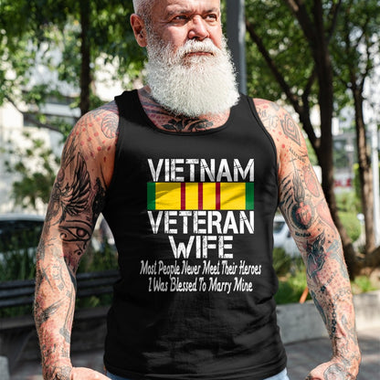 Best Wife Shirt, Wife and Husband Unisex T-Shirt/Hoodie/Sweatshirt HLT00 - Gift for wife T shirt, lucky wife   Vietnam Veteran Wife Gift T-Shirt
