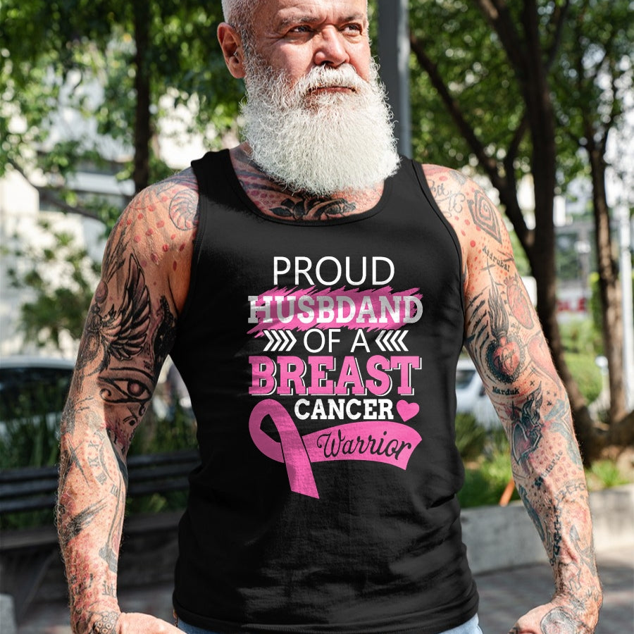 Best Wife Shirt, Wife and Husband Unisex T-Shirt/Hoodie/Sweatshirt HLT00 - Gift for wife T shirt, lucky wife   Proud Husband Of A Breast Cancer Warrior Support For My Wife T-S