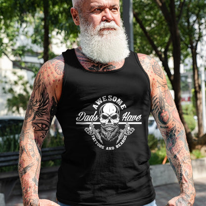 Best Wife Shirt, Wife and Husband Unisex T-Shirt/Hoodie/Sweatshirt HLT00 - Awesome Dads Have Tattoos And Beards Funny Father Dad T-Shirt