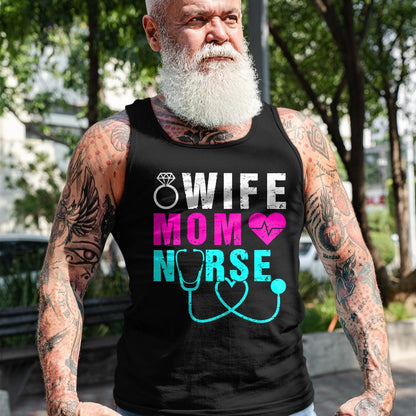 Funny Nurse Shirt, Nurse Unisex T-Shirt/Hoodie/Sweatshirt HLT00 - Wife Mom Nurse Practitioner NP Nurse Practitioners T-Shirt