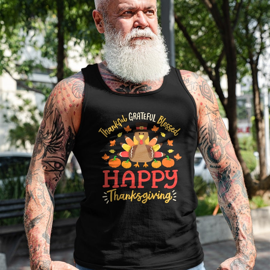Best Thanksgiving Family Shirt , Funny Thanksgiving UnisexT-Shirt/Hoodie/Sweatshirt HLT00 - Thankful Grateful Blessed Happy Thanksgiving Turkey Gobble T-Shirt