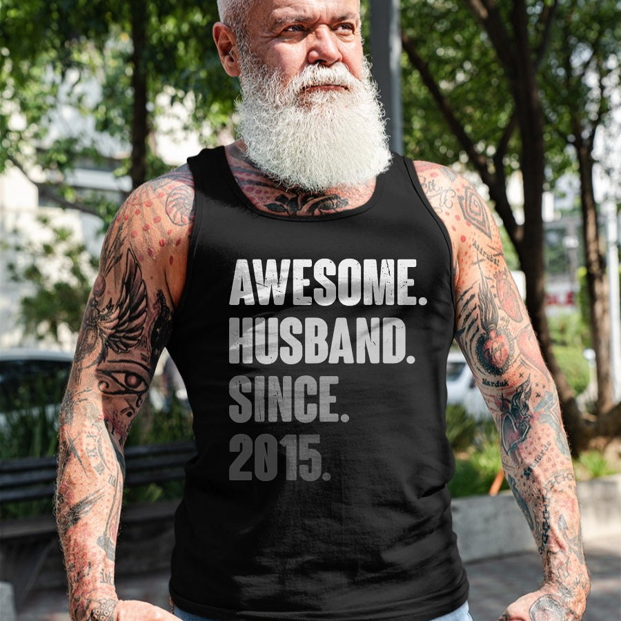 Best Wife Shirt, Wife and Husband Unisex T-Shirt/Hoodie/Sweatshirt HLT00 - 9th Year Wedding Anniversary Epic Awesome Husband Since 2015 T-Shirt