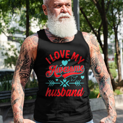 Best Wife Shirt, Wife and Husband Unisex T-Shirt/Hoodie/Sweatshirt HLT00 - Womens I Love My Awesome Husband Womens Husband Anniversary V-Neck T-Shirt