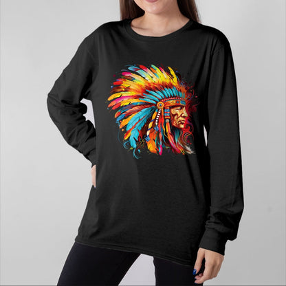 Native American T-Shirts, Vintage Native American Unisex T-Shirt/Hoodie/Sweatshirt HLT00 - Native American Indian Headdress design Tees Men Women