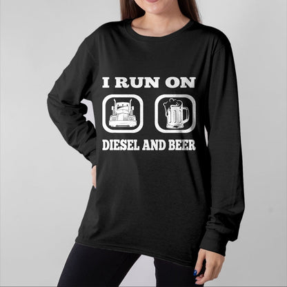 Best Truck Driver Life Shirt, Funny Trucker UnisexT-Shirt/Hoodie/Sweatshirt HLT00 - Truck Driver Saying Diesel & Beer Funny Trucker Lover T-Shirt