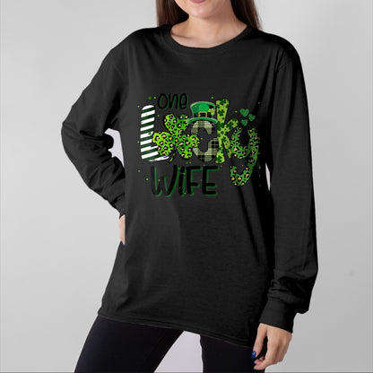 Best Wife Shirt, Wife and Husband Unisex T-Shirt/Hoodie/Sweatshirt HLT00 - Gift for wife T shirt, lucky wife   One Lucky Wife St Patricks Day Mom Mother Shamrock Leopard T-Shi