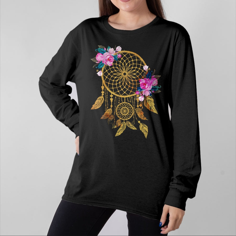 Native American T-Shirts, Vintage Native American Unisex T-Shirt/Hoodie/Sweatshirt HLT00 - Indigenous Tribe Floral Dreamcatcher Indian Native American