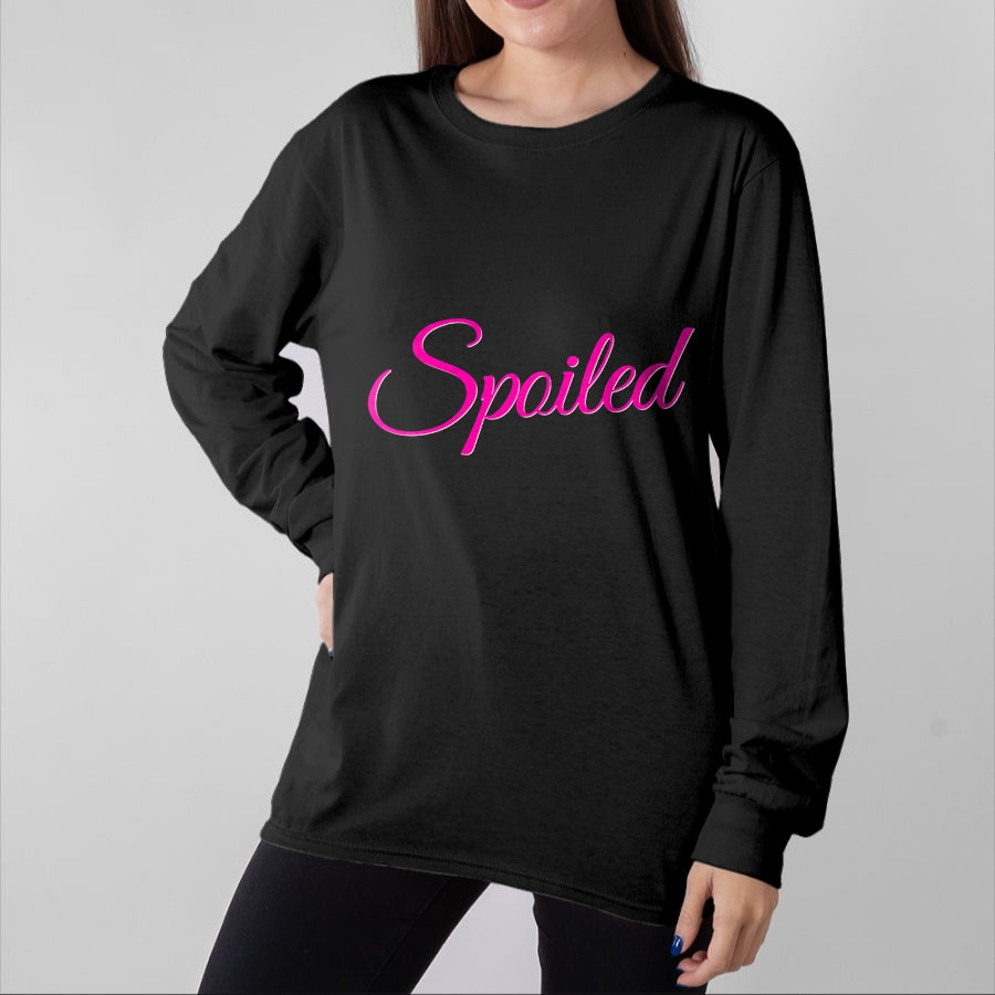 Best Wife Shirt, Wife and Husband Unisex T-Shirt/Hoodie/Sweatshirt HLT00 - Womens Spoiled - Pink Lettering T-Shirt
