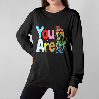 Best Student Shirt, Funny Back To School UnisexT-Shirt/Hoodie/Sweatshirt HLT00 - You are SMART Brave Strong Kind Loved Motivation Teacher Kid T-Shirt, Men, Black, 3X-Large
