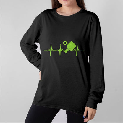 Funny Pickleball Shirt, Pickleball Lover Unisex T-Shirt/Hoodie/Sweatshirt HLT00 - Pickleball Heartbeat Funny Pickle Ball Sports Men Women Kids T-Shirt