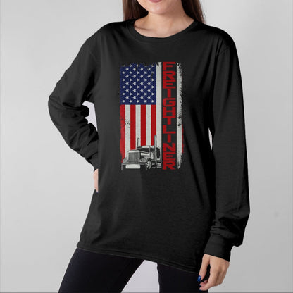 Best Truck Driver Life Shirt, Funny Trucker UnisexT-Shirt/Hoodie/Sweatshirt HLT00 - Trucker Truck Driver Halloween Pun Vintage USA American Flag T-Shirt