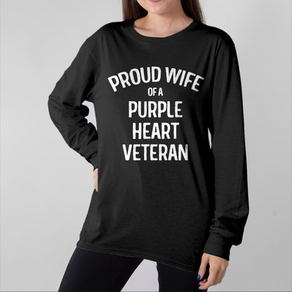 Best Wife Shirt, Wife and Husband Unisex T-Shirt/Hoodie/Sweatshirt HLT00 - Gift for wife T shirt, lucky wife   Wife of Purple Heart Veteran Shirt Proud Military Family T-Shirt