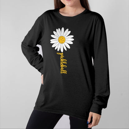 Funny Pickleball Shirt, Pickleball Lover Unisex T-Shirt/Hoodie/Sweatshirt HLT00 - Pickleball Daisy Flower T-Shirt