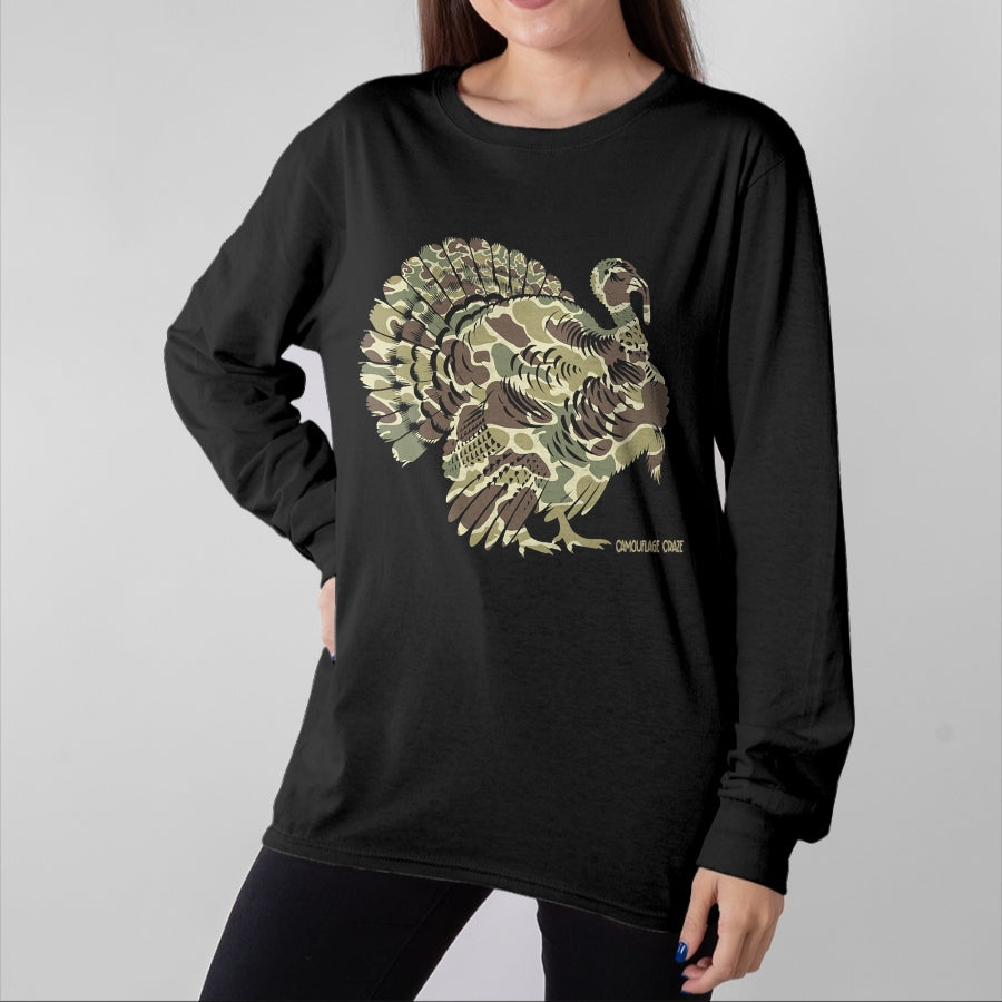 Funny Hunting Shirt, Gift For Hunting Lover Unisex T-Shirt/Hoodie/Sweatshirt HLT00 - Wild Turkey Camouflage Camo Turkey Hunting Camo Hunter T-Shirt
