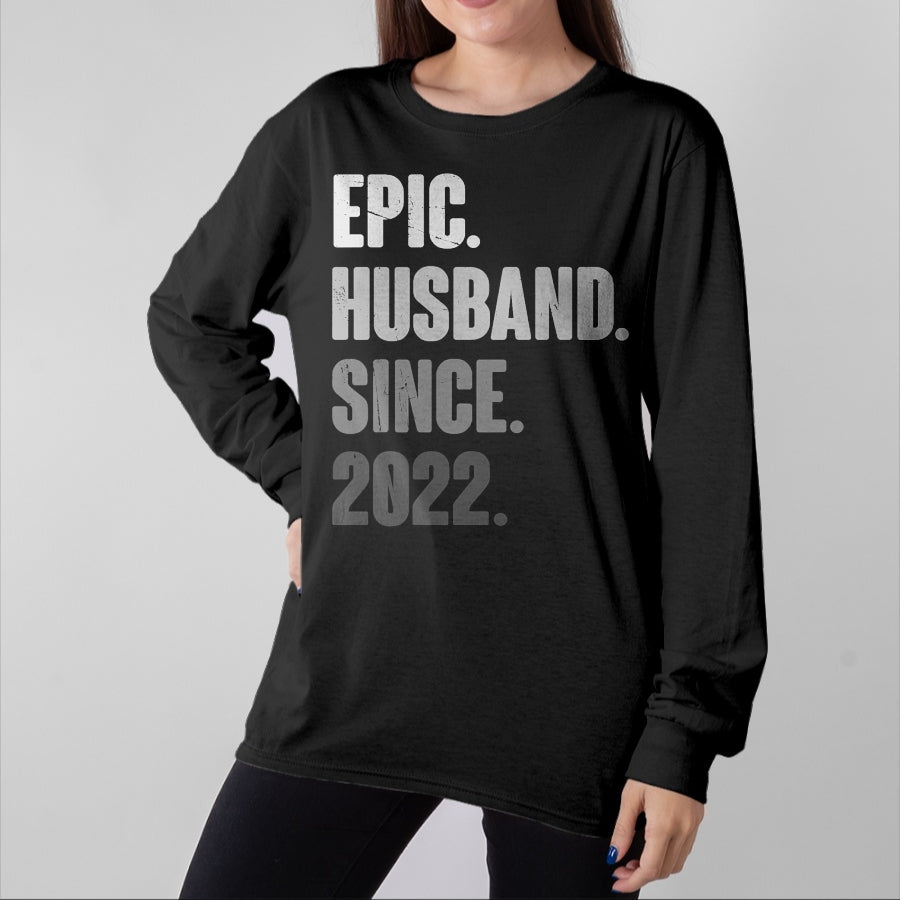 Best Wife Shirt, Wife and Husband Unisex T-Shirt/Hoodie/Sweatshirt HLT00 - 2nd Year Wedding Anniversary Best Epic Husband Since 2022 T-Shirt