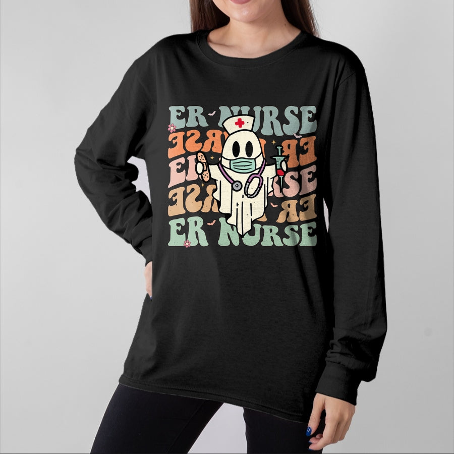 Funny Nurse Shirt, Nurse Unisex T-Shirt/Hoodie/Sweatshirt HLT00 - Groovy Emergency Room Nurse Funny Halloween Costume ER Nurse T-Shirt