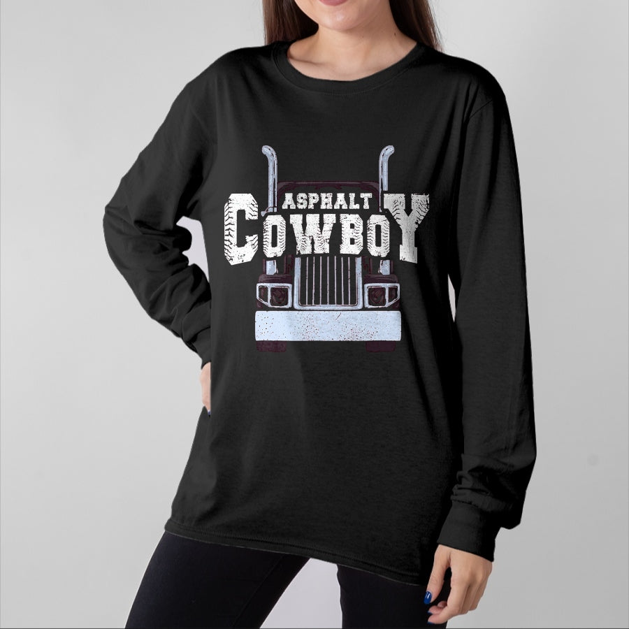 Best Truck Driver Life Shirt, Funny Trucker UnisexT-Shirt/Hoodie/Sweatshirt HLT00 - Asphalt Cowboy Cool Truck Driver Design Trucker T-Shirt, Men, Black, XX-Large