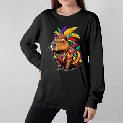 Cute Capybara Shirt, Funny Capybara Unisex T-Shirt/Hoodie/Sweatshirt HLT00 - Funny Capybara Carnival Dress Brazil Heritage Latina T-Shirt