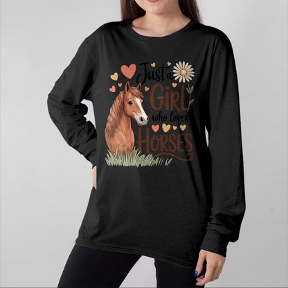 Best Horse Lover Shirt , Funny Horse UnisexT-Shirt/Hoodie/Sweatshirt HLT00 - Horse Riding for Girls Women - Just a Girl Who Loves Horses T-Shirt