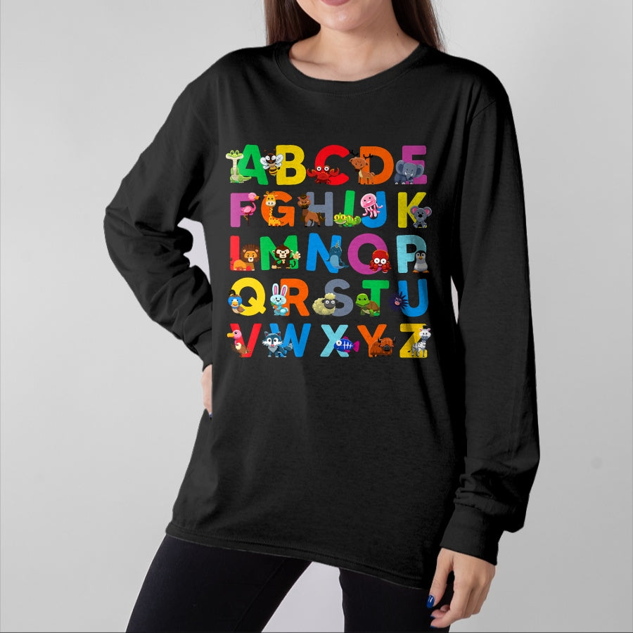 Best Student Shirt, Funny Back To School UnisexT-Shirt/Hoodie/Sweatshirt HLT00 - Zoo Animal Alphabet ABCs Animals Learning A-Z ABC Letters T-Shirt