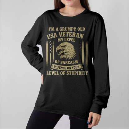 Proud Veteran Shirt, Funny Veteran UnisexT-Shirt/Hoodie/Sweatshirt HLT00 - Grumpy Old USA Veteran T-Shirt