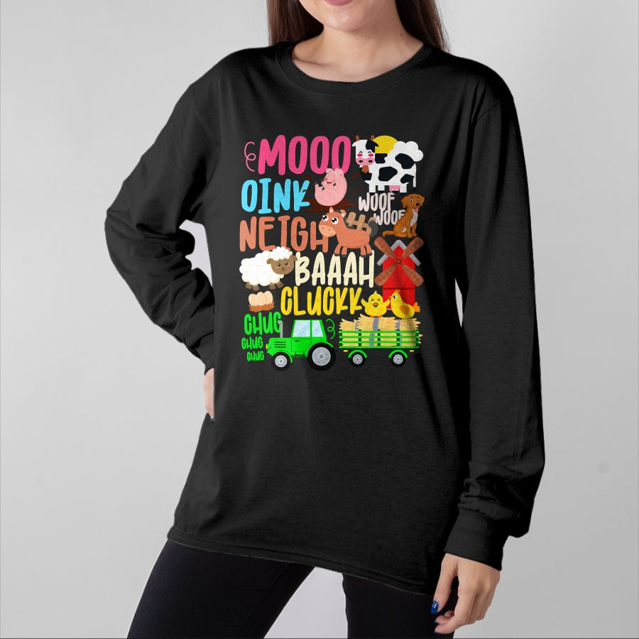 Best Farmer Life Shirt, Funny Farmer UnisexT-Shirt/Hoodie/Sweatshirt HLT00 - Farm Animals Sounds Oink Baa Neigh Cluck Moo Toddler Farmer T-Shirt