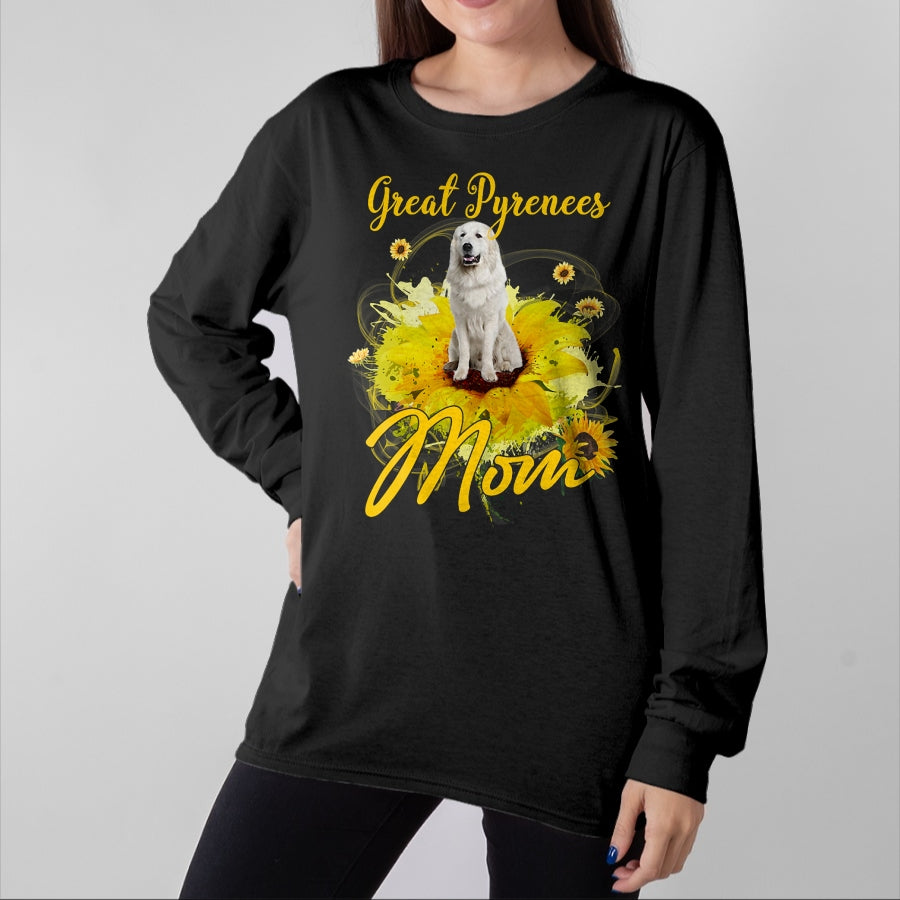 Dog Love Shirt, Dog Lover Gift T-Shirt/Hoodie/Sweatshirt HLT00 - Sunflower Great Pyrenees Mom Dog Lover Mother_s T-Shirt