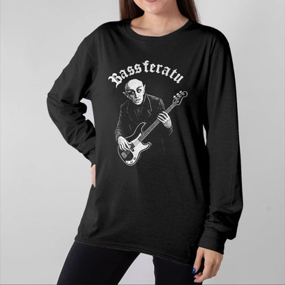 Guitar Lover Shirt, Funny Guitar UnisexT-Shirt/Hoodie/Sweatshirt HLT00 - Bassferatu Gothic Horror Bass Guitar Player Halloween Parody T-Shirt