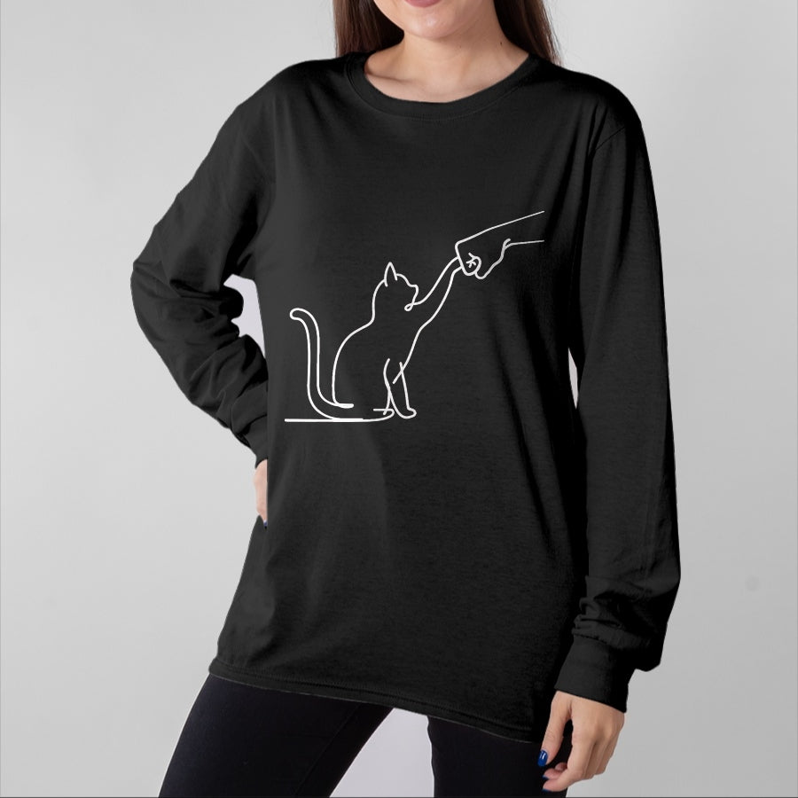 Cat Love Shirt, Funny Cat Lover Gift UnisexT-Shirt/Hoodie/Sweatshirt HLT00 - Cute Pet Tee I Love My Cat Best Friend Fist Bump Paw Cat T-Shirt, Men, Black, 3X-Large