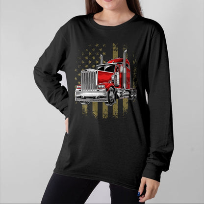 Best Truck Driver Life Shirt, Funny Trucker UnisexT-Shirt/Hoodie/Sweatshirt HLT00 - Patriotic Truck Driver American Flag Shirt Trucker Gifts Men T-Shirt