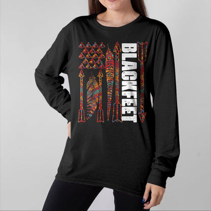 Native American T-Shirts, Vintage Native American Unisex T-Shirt/Hoodie/Sweatshirt HLT00 - Blackfeet Flag - Native Pride American Indian Tribe Premium