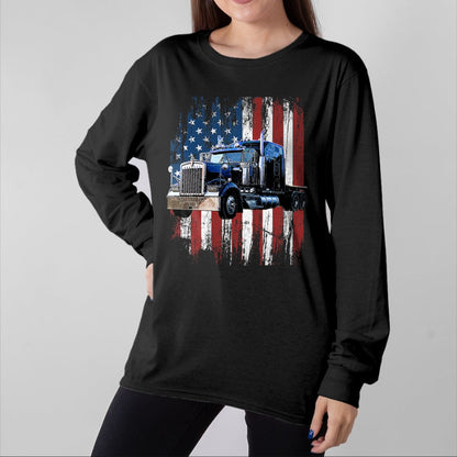 Best Truck Driver Life Shirt, Funny Trucker UnisexT-Shirt/Hoodie/Sweatshirt HLT00 - Trucker American Flag Truck Driver Truck Driver Gift T-Shirt