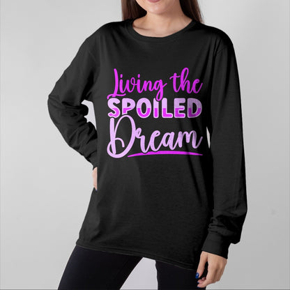 Best Wife Shirt, Wife and Husband Unisex T-Shirt/Hoodie/Sweatshirt HLT00 - Gift for wife T shirt, spoiled wife   Womens Spoiled Wife Living The Spoiled Dream V-Neck T-Shirt (1)