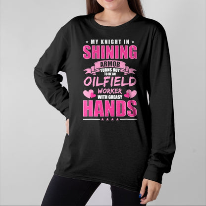 Best Wife Shirt, Wife and Husband Unisex T-Shirt/Hoodie/Sweatshirt HLT00 - Oilfeild Oilfield Girlfriend Spoiled Oilfield Wife T-Shirt