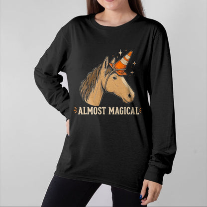 Best Horse Lover Shirt , Funny Horse UnisexT-Shirt/Hoodie/Sweatshirt HLT00 - Almost Magical Funny Horse Unicorn Humor T-Shirt, Men, Black, 3X-Large
