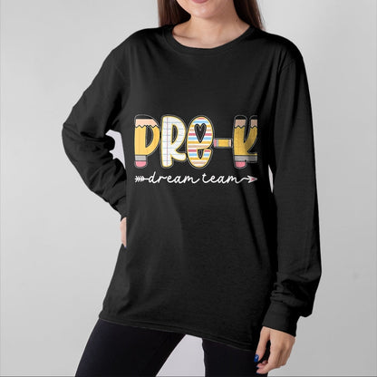 Best Student Shirt, Funny Back To School UnisexT-Shirt/Hoodie/Sweatshirt HLT00 - Pre-K Dream Team Back to School Preschool Teacher Kids T-Shirt, Men, Black, 3X-Large