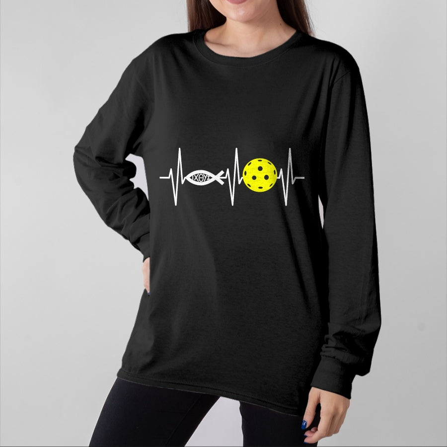 Funny Pickleball Shirt, Pickleball Lover Unisex T-Shirt/Hoodie/Sweatshirt HLT00 - Christian Shirt Pickleball Player Ichthys Jesus Fish Symbol T-Shirt