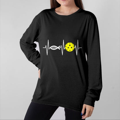 Funny Pickleball Shirt, Pickleball Lover Unisex T-Shirt/Hoodie/Sweatshirt HLT00 - Christian Shirt Pickleball Player Ichthys Jesus Fish Symbol T-Shirt