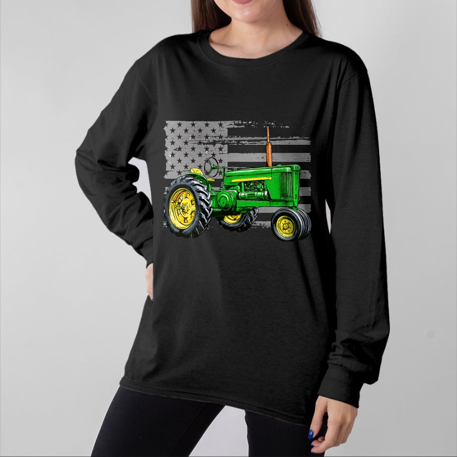 Best Farmer Life Shirt, Funny Farmer UnisexT-Shirt/Hoodie/Sweatshirt HLT00 - Patriotic Farm Tractor America US Flag American Farmer T-Shirt