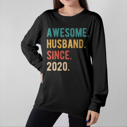 Best Wife Shirt, Wife and Husband Unisex T-Shirt/Hoodie/Sweatshirt HLT00 - 4th Year Wedding Anniversary Epic Awesome Husband Since 2020 T-Shirt
