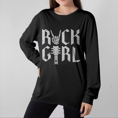 Guitar Lover Shirt, Funny Guitar UnisexT-Shirt/Hoodie/Sweatshirt HLT00 - Girls Rock, Rock_n Roll Girl, Rock On Skeleton, Guitar Band T-Shirt