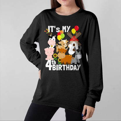 Best Farmer Life Shirt, Funny Farmer UnisexT-Shirt/Hoodie/Sweatshirt HLT00 - Farm Animals 4 Year Old It's My 4th Birthday Party Farm T-Shirt