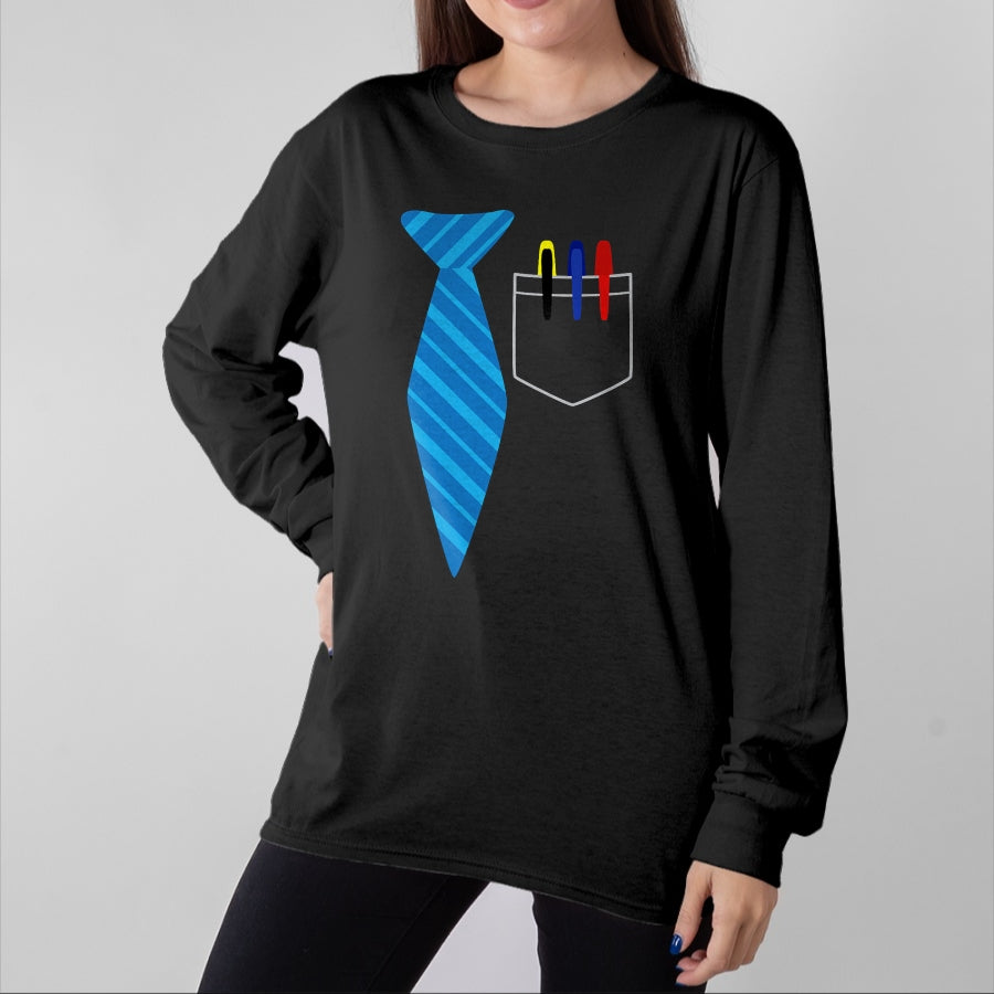 Best Teacher Shirt, Funny Teacher UnisexT-Shirt/Hoodie/Sweatshirt HLT00 - Teacher Tie & Pocket Protector Costume School Gift T-Shirt