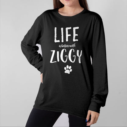 Cat Love Shirt, Funny Cat Lover Gift UnisexT-Shirt/Hoodie/Sweatshirt HLT00 - Ziggy Cat Name T-Shirt Gift Shirt T-Shirt - Black, Small - Cat Lovers (Adult Males and Females) - Un