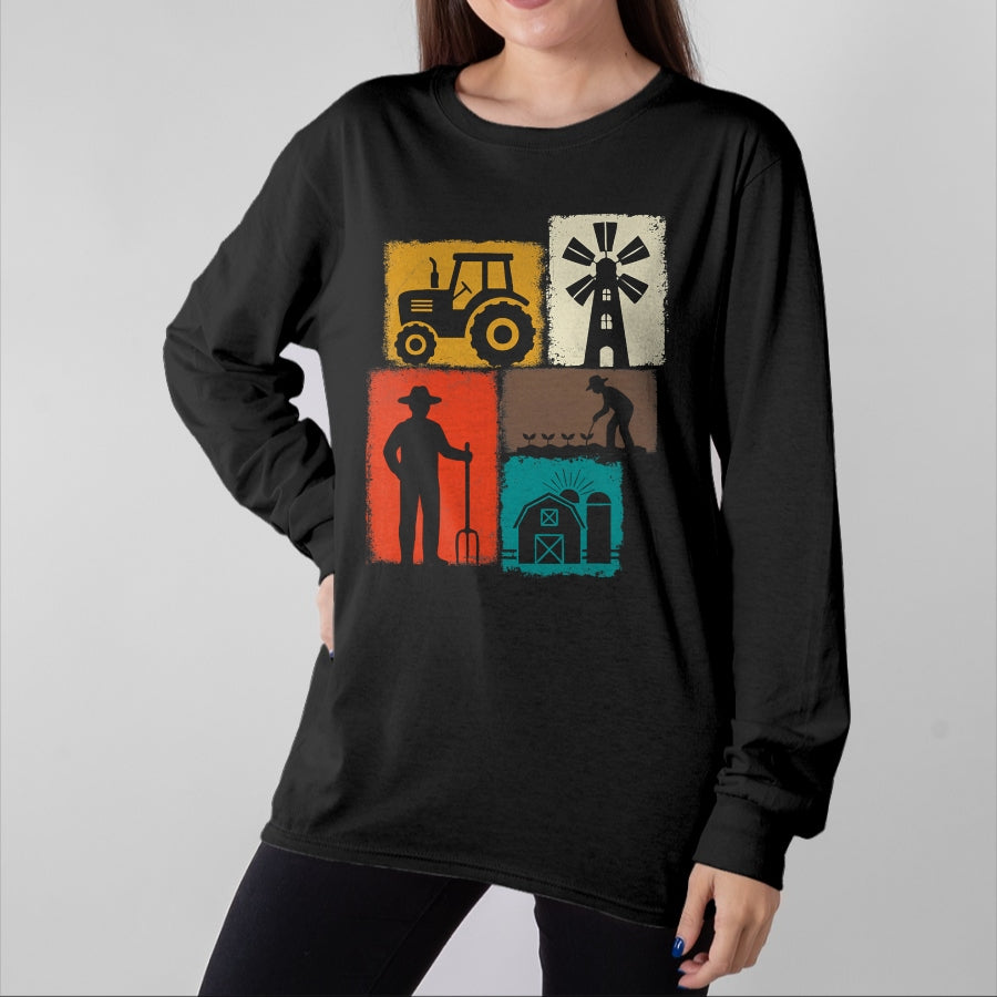 Best Farmer Life Shirt, Funny Farmer UnisexT-Shirt/Hoodie/Sweatshirt HLT00 - Farmer Vintage Collage Farming Men Rancher Cowboy Farm Owner T-Shirt