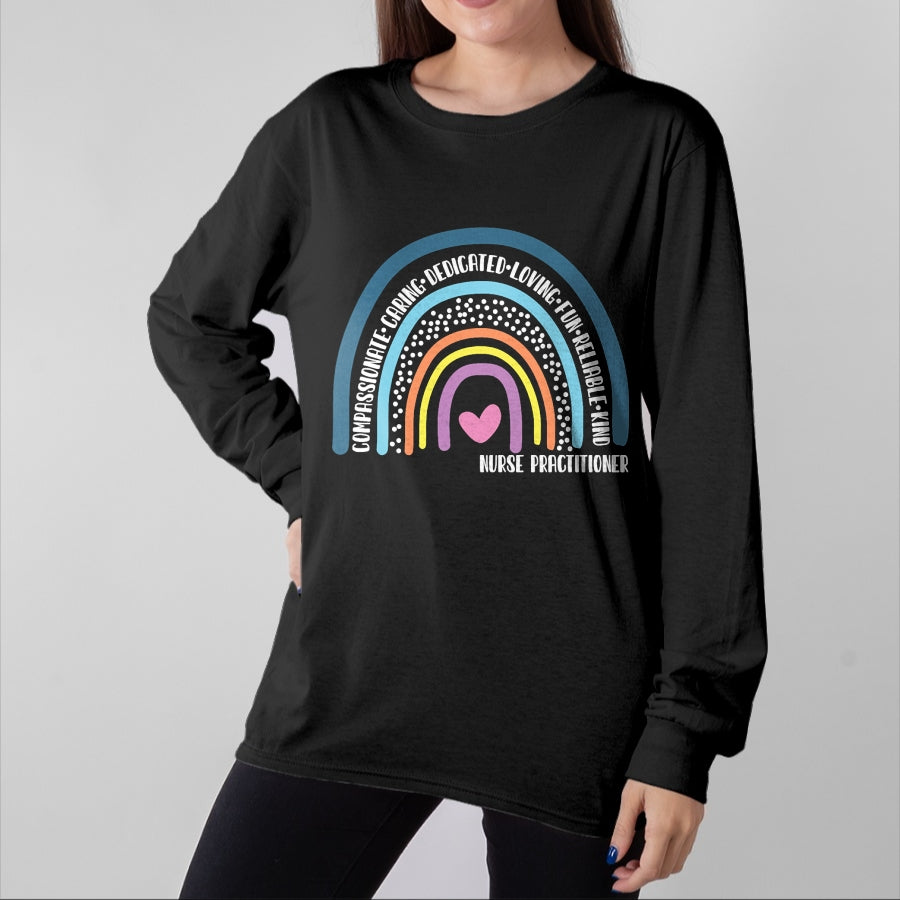 Funny Nurse Shirt, Nurse Unisex T-Shirt/Hoodie/Sweatshirt HLT00 - Nurse Practitioner Cute Rainbow T-Shirt