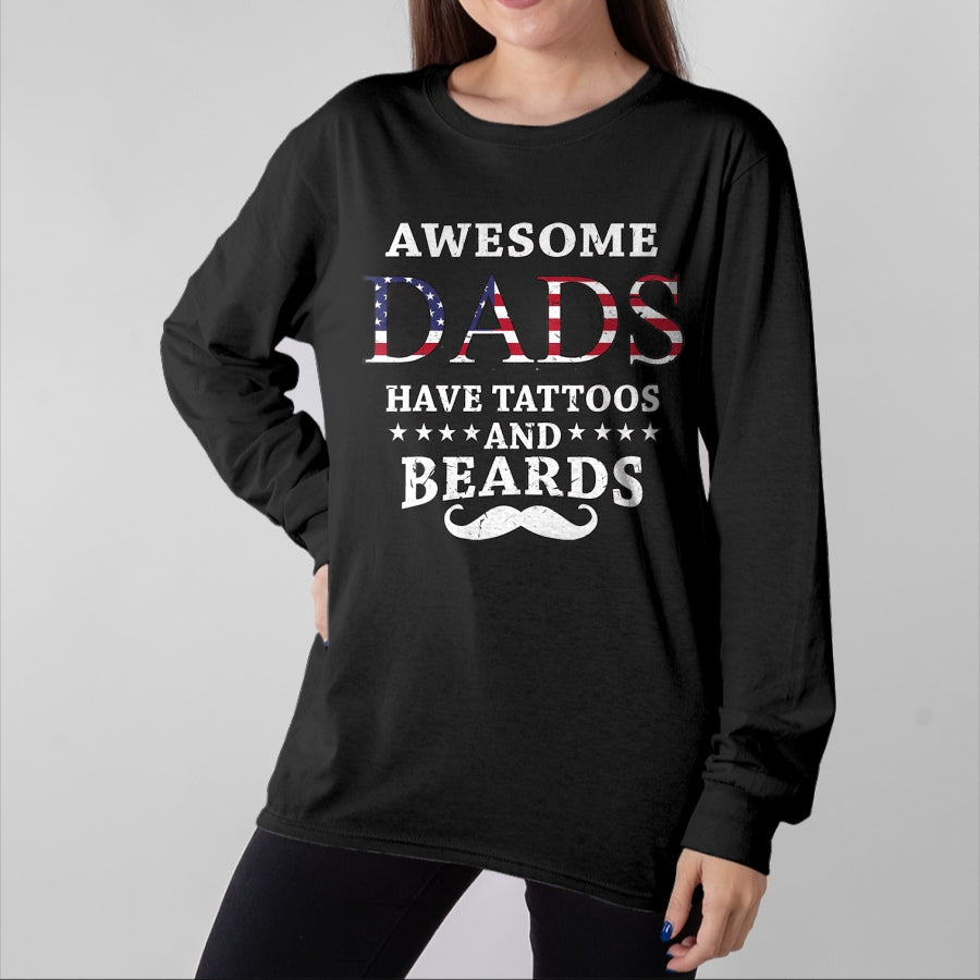 Best Wife Shirt, Wife and Husband Unisex T-Shirt/Hoodie/Sweatshirt HLT00 - Mens Awesome Dads Have Tattoos And Beards Gift Dads Bearded Guys T-Shirt