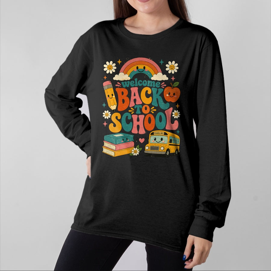 Best Student Shirt, Funny Back To School UnisexT-Shirt/Hoodie/Sweatshirt HLT00 - Welcome Back to School Rainbow Teacher Apparel First Day T-Shirt