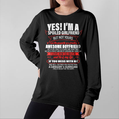 Best Wife Shirt, Wife and Husband Unisex T-Shirt/Hoodie/Sweatshirt HLT00 - Yes ! I'm A Spoiled girlfriend But Not Yours gift for him T-Shirt (1)
